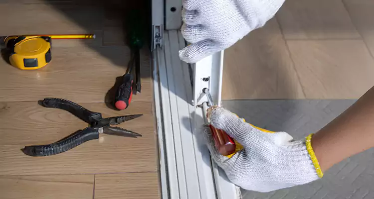 Backyard Sliding Door Track Repair in Burlingame, CA